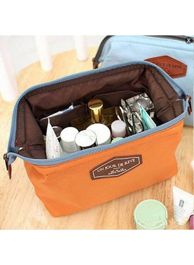 Compact cosmetic and toiletries bag with a zipper closure, small handbag made of durable fabric for everyday essentials (navy blue) - Image 2